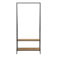 Thumbnail for Seaford Black Metal Clothes Rack with 2 Oak Shelves