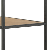 Thumbnail for Seaford Black Metal Clothes Rack with 5 Oak Shelves