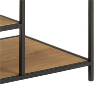 Thumbnail for Seaford Black Metal Clothes Rack with 5 Oak Shelves