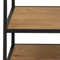 Thumbnail for Seaford Black Metal Clothes Rack with 5 Oak Shelves