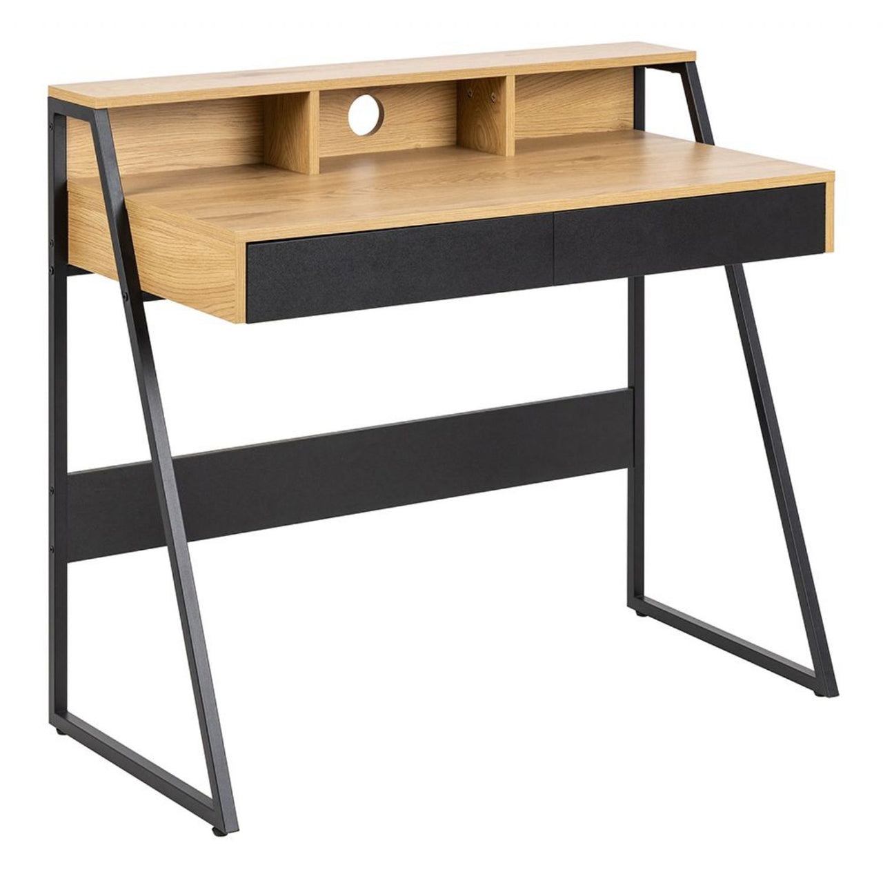 Reece 1 Drawer Office Desk in Oak &amp; Black