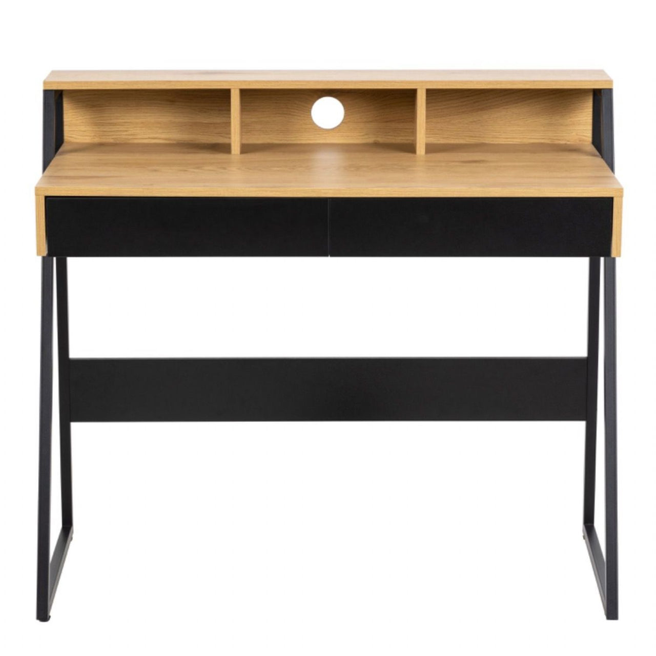 Reece 1 Drawer Office Desk in Oak &amp; Black