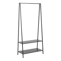 Thumbnail for Seaford Clothes Rack with 2 Shelves in Black