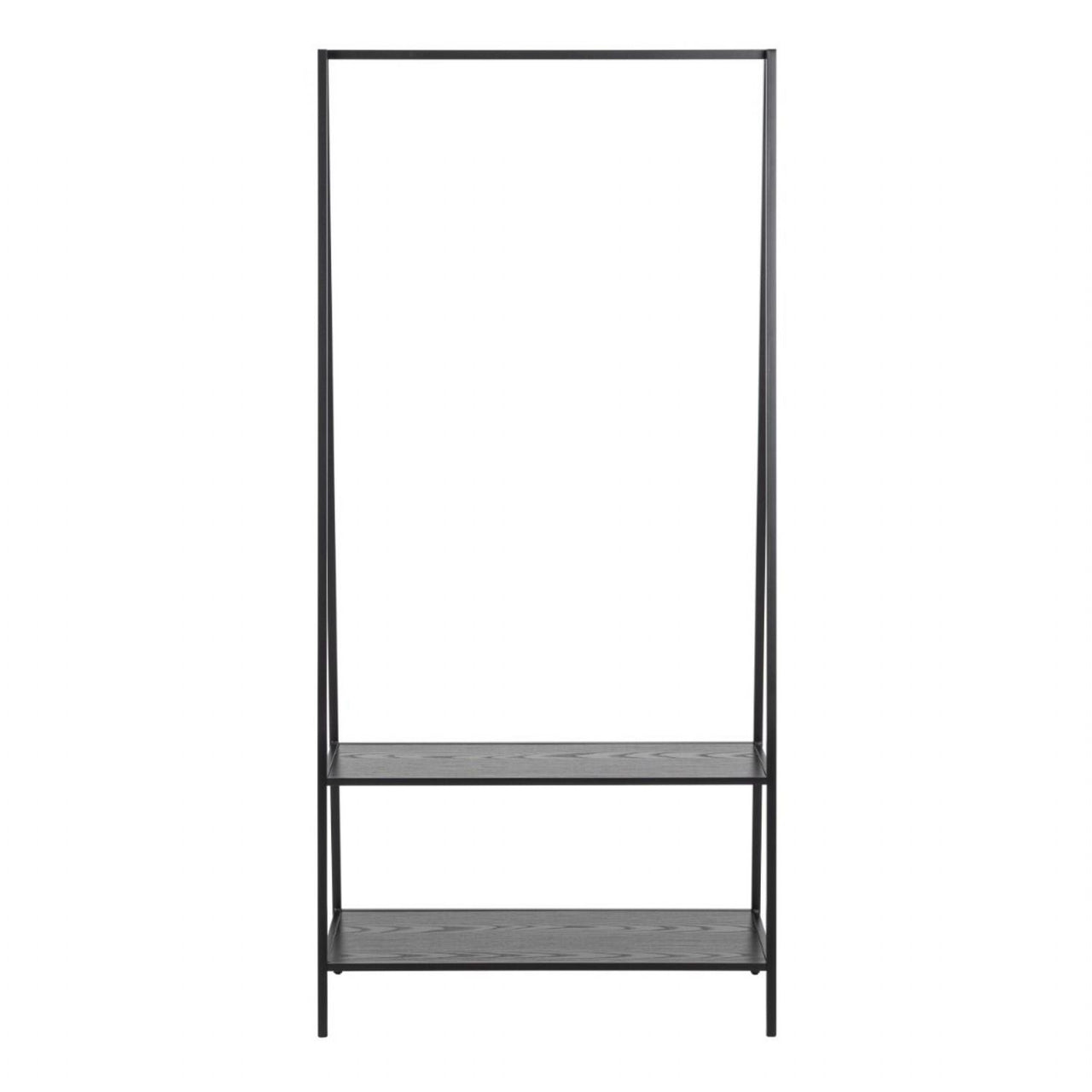 Seaford Clothes Rack with 2 Shelves in Black