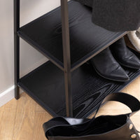 Thumbnail for Seaford Clothes Rack with 2 Shelves in Black