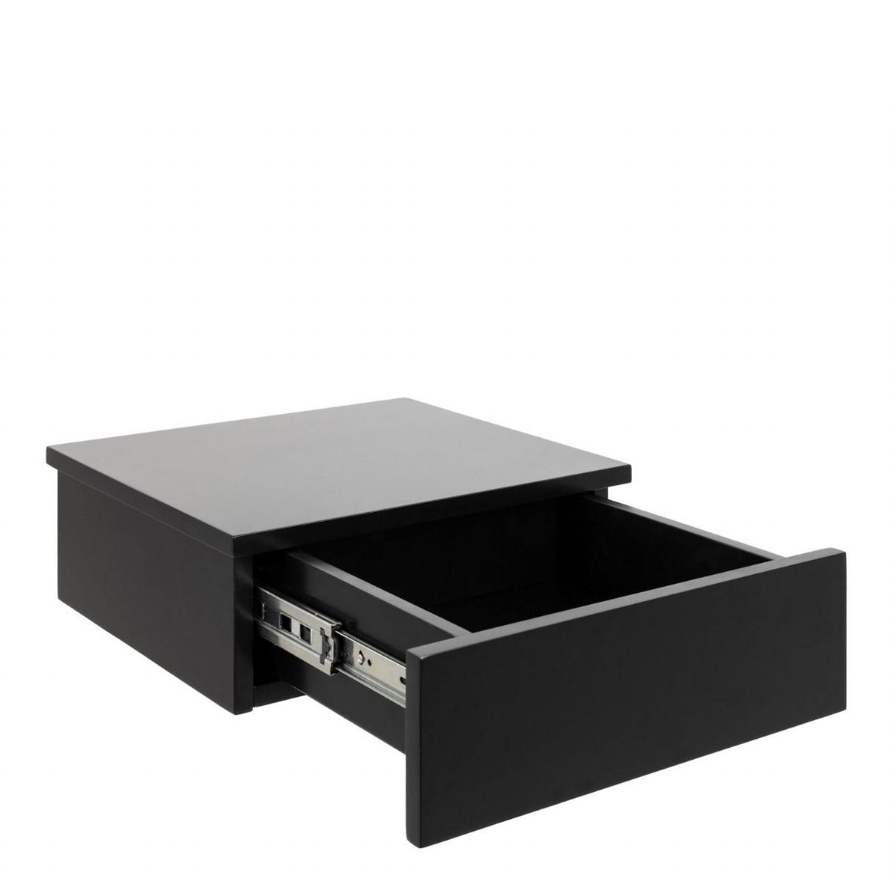 Avignon Square Bedside Table with 2 Drawers in Black