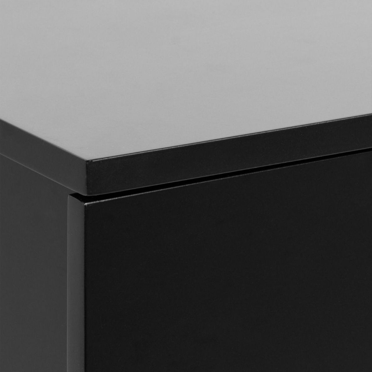 Avignon Square Bedside Table with 2 Drawers in Black