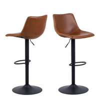 Thumbnail for Set of 2 Oregon Modern Swivel Bar Stools in Brown