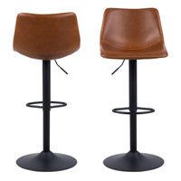 Thumbnail for Set of 2 Oregon Modern Swivel Bar Stools in Brown