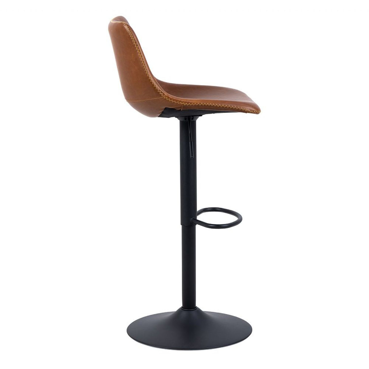 Tan Brown Adjustable Swivel Bar Stool Black Metal Base