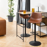 Thumbnail for Set of 2 Oregon Modern Swivel Bar Stools in Brown