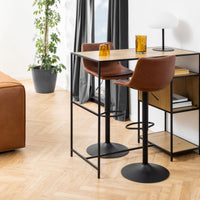 Thumbnail for Set of 2 Oregon Modern Swivel Bar Stools in Brown