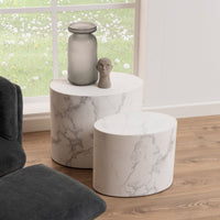 Thumbnail for Mice Oval Coffee Table Set in White