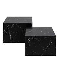 Thumbnail for Dice Square Coffee Table Set in Black Marble Marquina