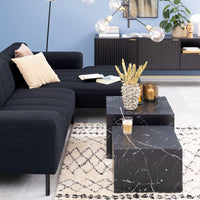 Thumbnail for Dice Square Coffee Table Set in Black Marble Marquina