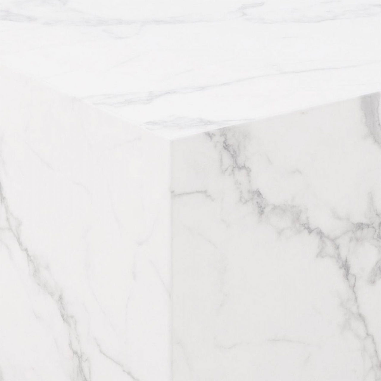 Dice Square Coffee Table Set in White Marble Carrara