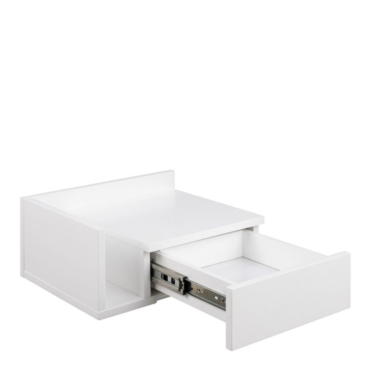 Avignon Square Bedside Table with 1 Drawers in White