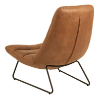 Thumbnail for Milford Sledge Base lounge Chair in Brown Leathermix