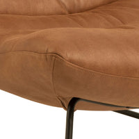 Thumbnail for Milford Sledge Base lounge Chair in Brown Leathermix