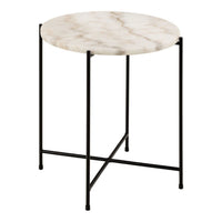 Thumbnail for Avila Side Table With White Marble Effect Dia42x45 cm