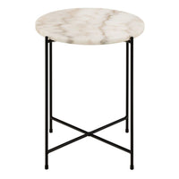 Thumbnail for Avila Side Table With White Marble Effect Dia42x45 cm