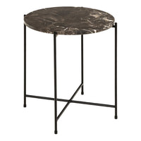 Thumbnail for Avila Side Table with Brown Marble Effect Dia42x45 cm