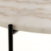 Thumbnail for Avila Side Table in White Marble Effect Dia52x40 cm