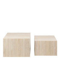 Thumbnail for Dice Square Coffee Table Set in Light Travertine Effect