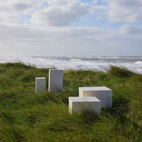 Thumbnail for Dice Square Coffee Table Set in Light Travertine Effect