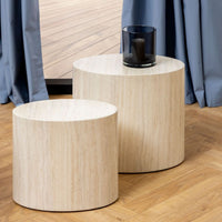 Thumbnail for Mice Oval Coffee Table Set in Light Oak