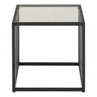 Thumbnail for Strington Side Table in Black with Glass Top