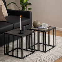 Thumbnail for Strington Side Table in Black with Glass Top