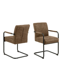 Thumbnail for Adele Dining Chair in Light Brown Fabric Set of 2