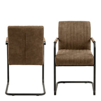 Thumbnail for Adele Dining Chair in Light Brown Fabric Set of 2