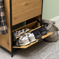 Thumbnail for Seaford Shoe Cabinet in Black and Oak