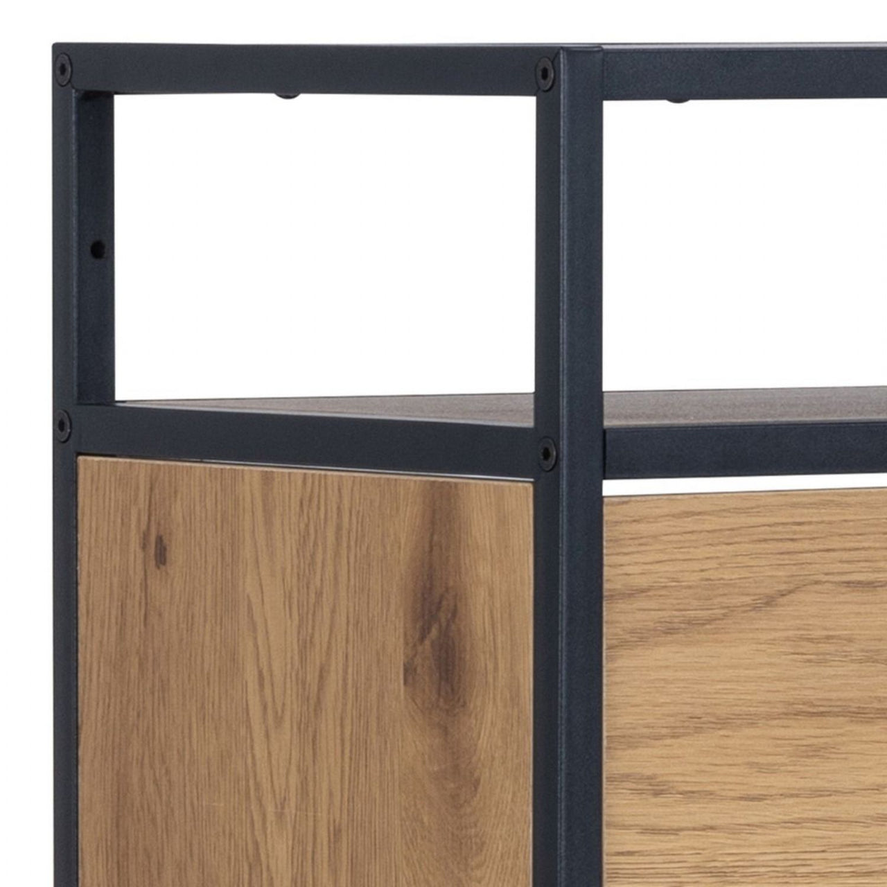 Seaford Shoe Cabinet in Black and Oak