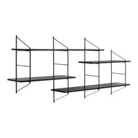 Thumbnail for Belfast Wall Unit with 4 Shelves in Black