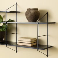 Thumbnail for Belfast Wall Unit with 4 Shelves in Black