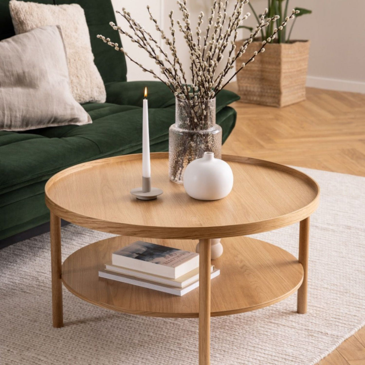 Banbury Round Coffee Table in Oak 80x42cm