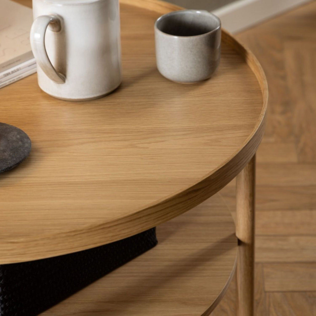 Banbury Round Coffee Table in Oak 80x42cm