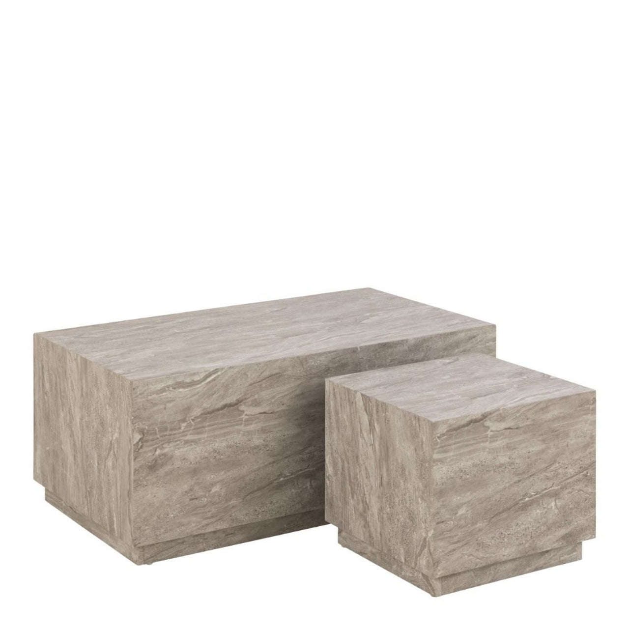 Dice Coffee Table Set in Grey Marble