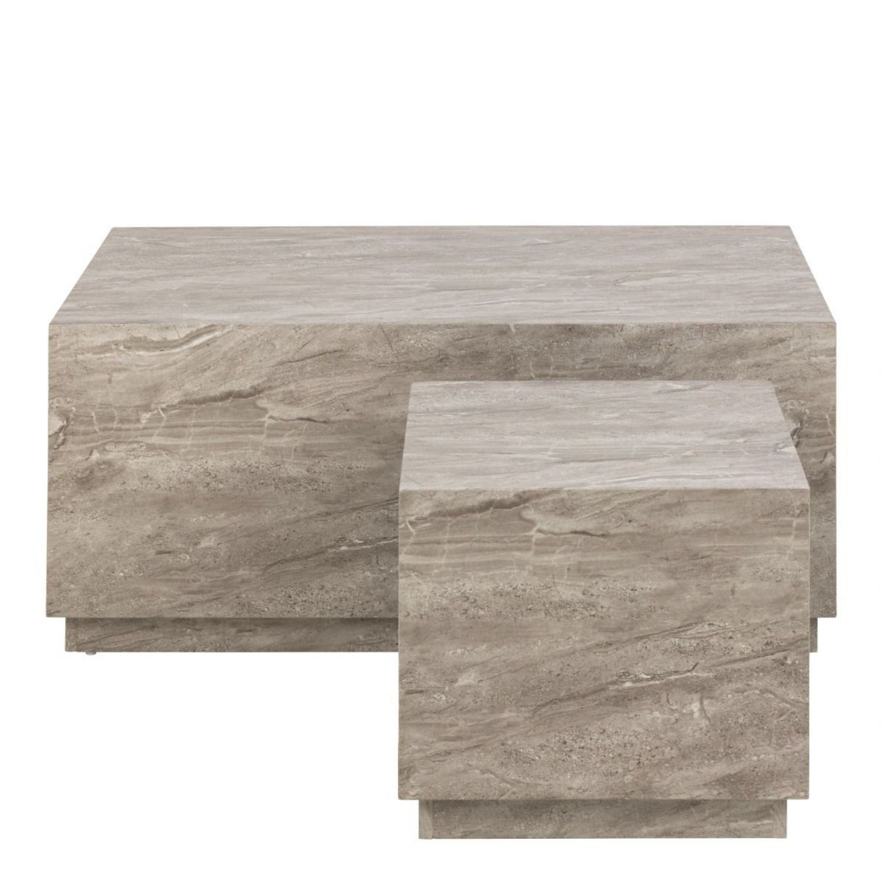 Dice Coffee Table Set in Grey Marble