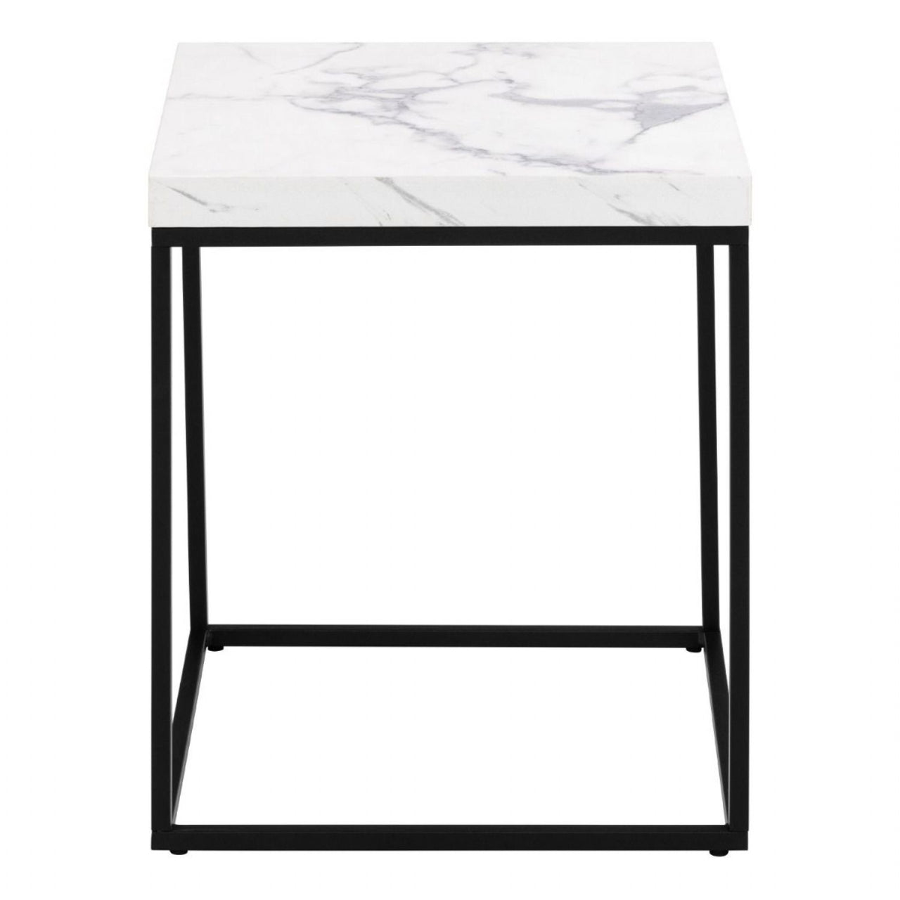 Barossa Coffee Table with White Marble Effect Top &amp; Black Base 40cm