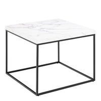 Thumbnail for Barossa Coffee Table with White Marble Effect Top & Black Steel Base 60cm