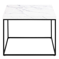 Thumbnail for Barossa Coffee Table with White Marble Effect Top & Black Steel Base 60cm