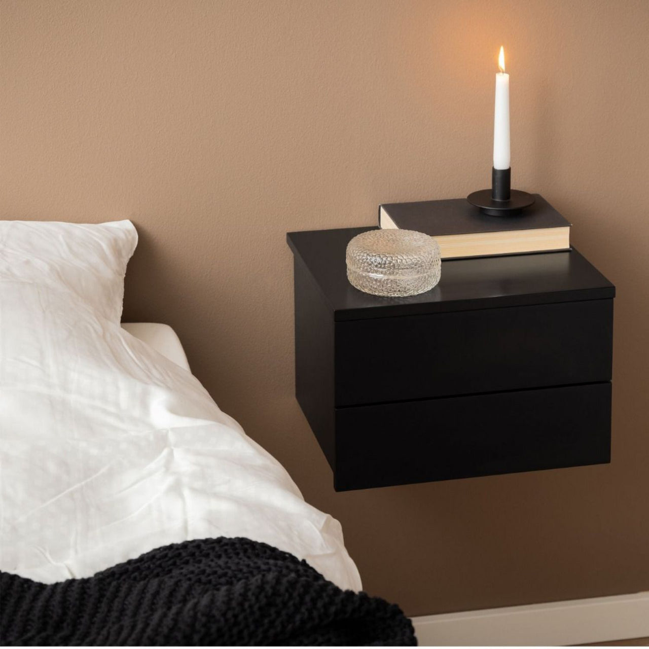 Avignon Bedside Table Black