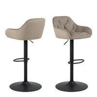 Thumbnail for Brooke Swivel Bar Stool with Height Adjustable Function in Beige Set of 2