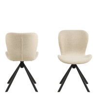 Thumbnail for Batilda Swivel Dining Chairs in Cream Fabic Set of 2