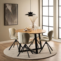 Thumbnail for Batilda Swivel Dining Chairs in Cream Fabic Set of 2