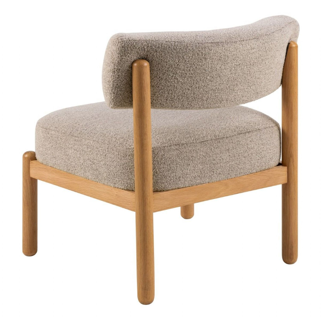 Burley Lounge Chair in Beige Fabric and Oak